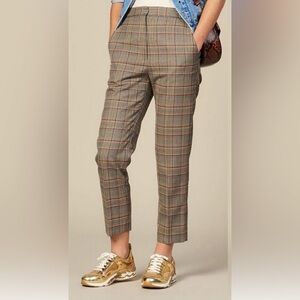 Sandro Women's Stainy Plaid Check Tapered Ankle - Length Pants size38